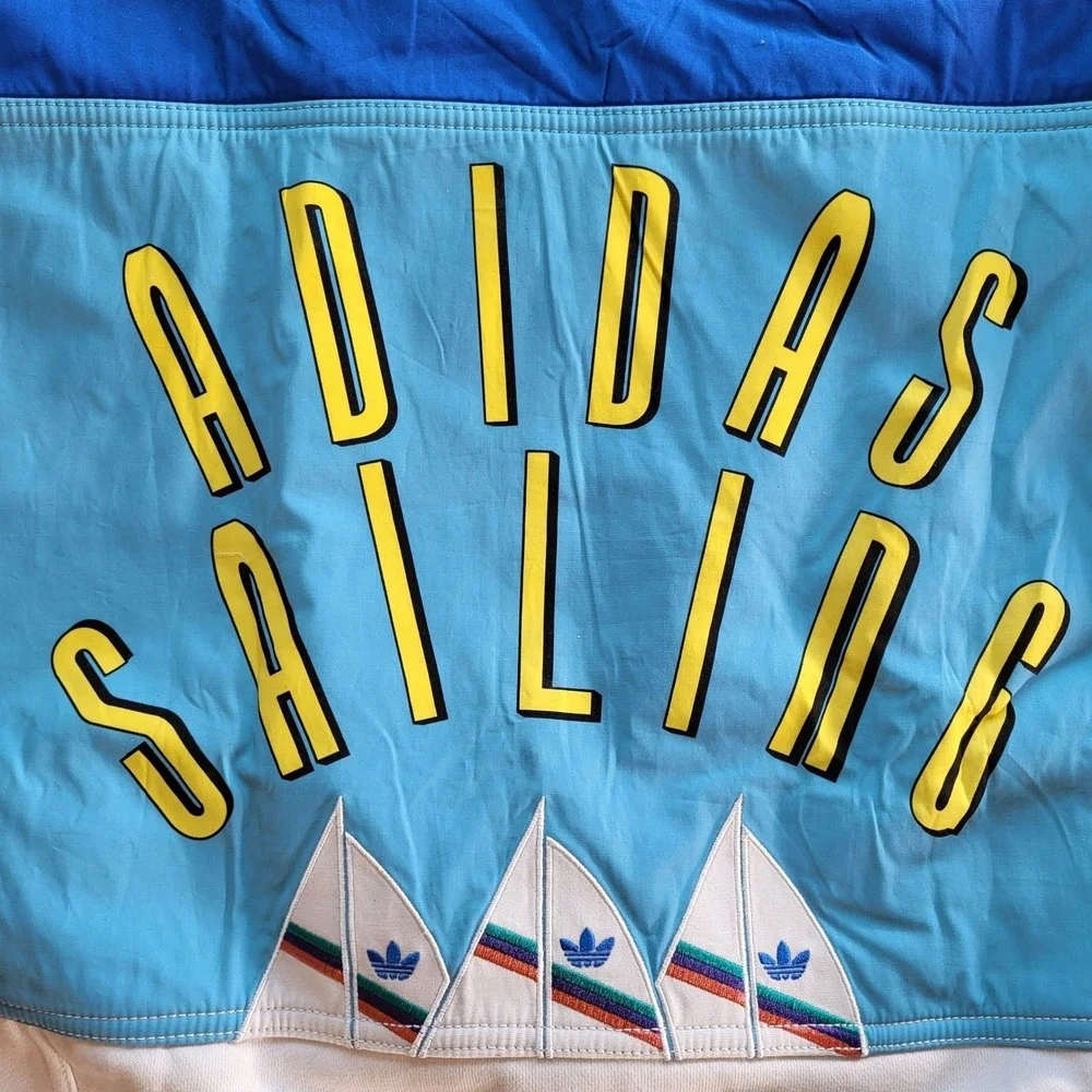 Adidas Originals Sailing Crew Sweatshirt White Multi AJ7405 Mens Small NWT